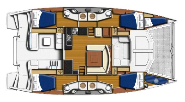 Used Sail Catamaran for Sale 2013 Leopard 48 Layout & Accommodations