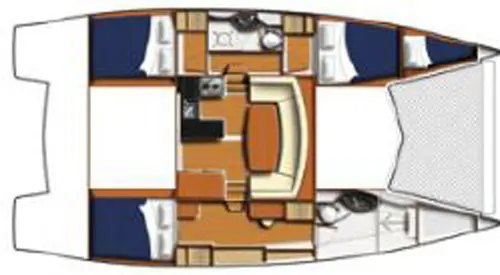 Used Sail Catamaran for Sale 2011 Leopard 39 Layout & Accommodations Image Gallery