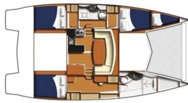 Used Sail Catamaran for Sale 2014 Leopard 39 Layout & Accommodations Image Gallery