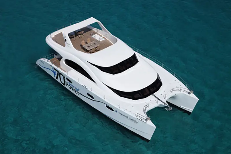 Launched Power Catamaran for Sale  70 Sunreef Power Boat Highlights