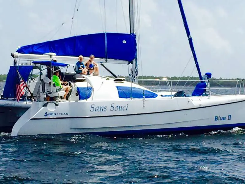 Used Sail Catamaran for Sale 1987 Blue II Boat Highlights